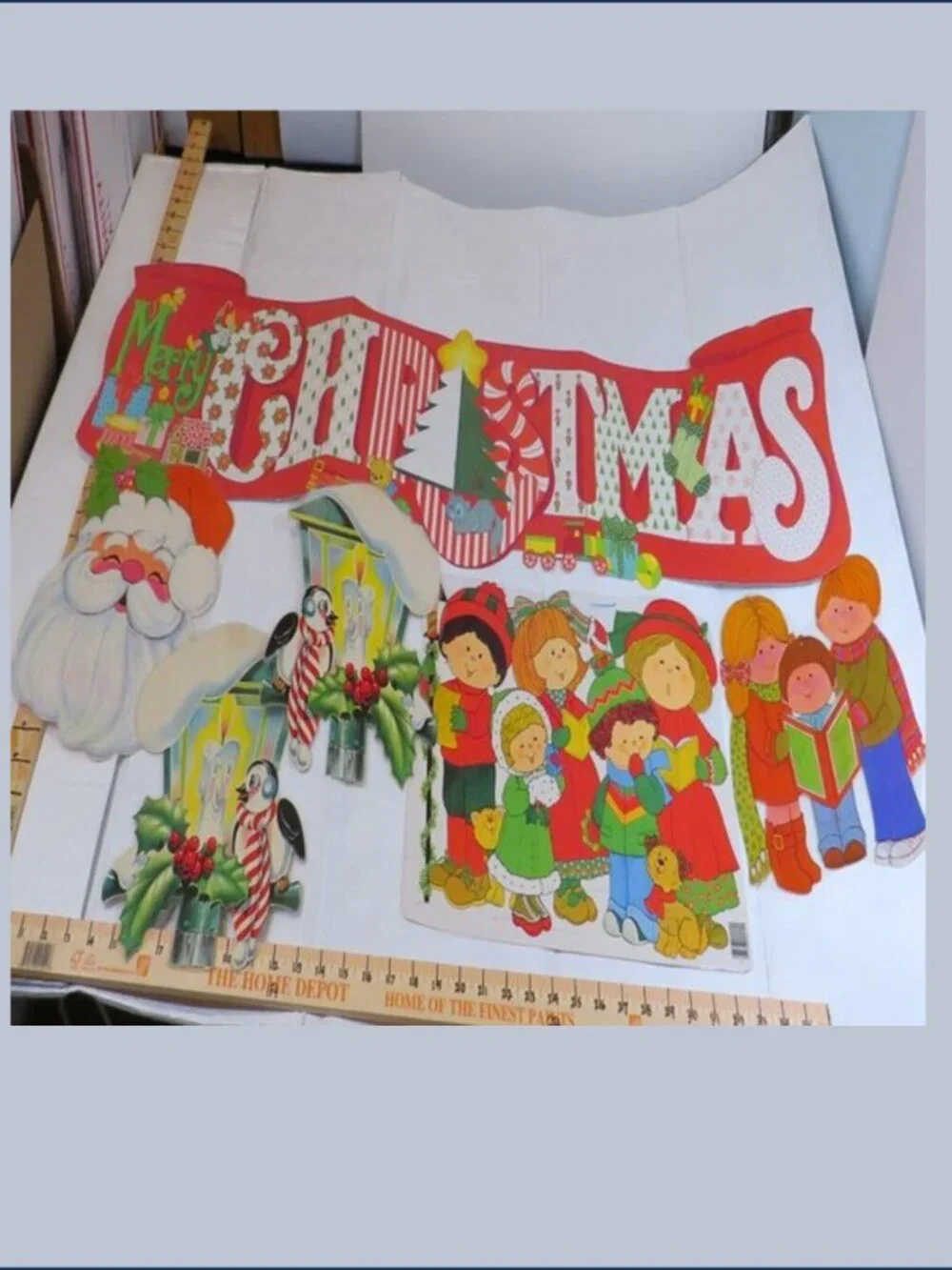Vintage Christmas Classroom Bulletin Board Die Cut Honeycomb Decor 6 Piece Lot